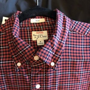 J Crew Men’s Oxford Long Sleeve check/plaid button down shirt.
